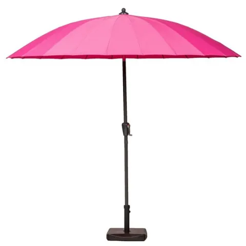 (111/Mez/1E) RRP £99. Pink Shanghai 2.7m Parasol. Vibrant Pink Canopy. (No Base Seen, Parasol Only)