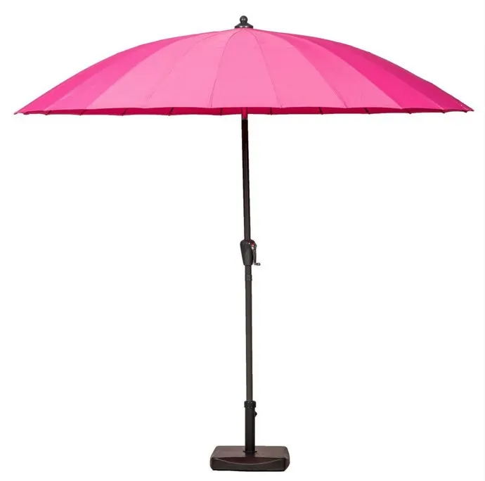 (111/Mez/1E) RRP £99. Pink Shanghai 2.7m Parasol. Vibrant Pink Canopy. (No Base Seen, Parasol Only)