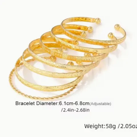 7pcs Golden-Toned Bangle Set L14a