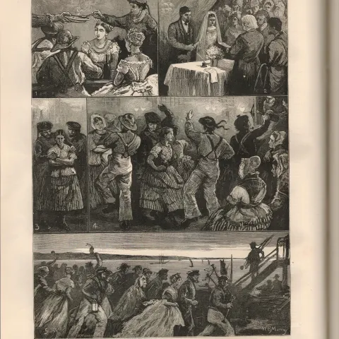 A Newhaven Fisherman's Wedding 1876 Antique Newspaper