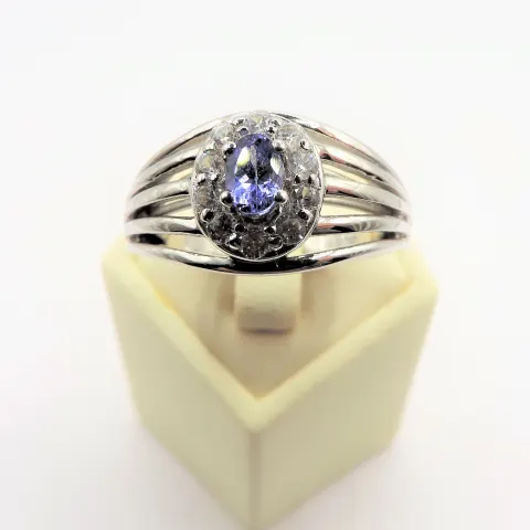 Sterling Silver Tanzanite & Topaz Ring New with Gift Pouch