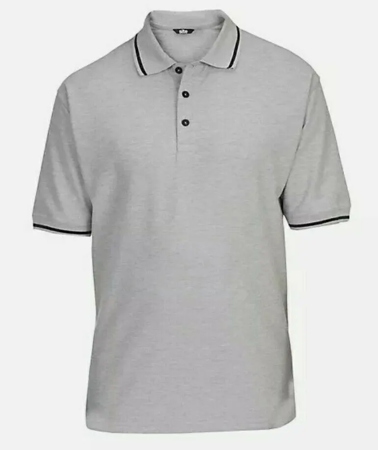 Site Tanneron Grey melange Men's Polo shirt - Large L8c