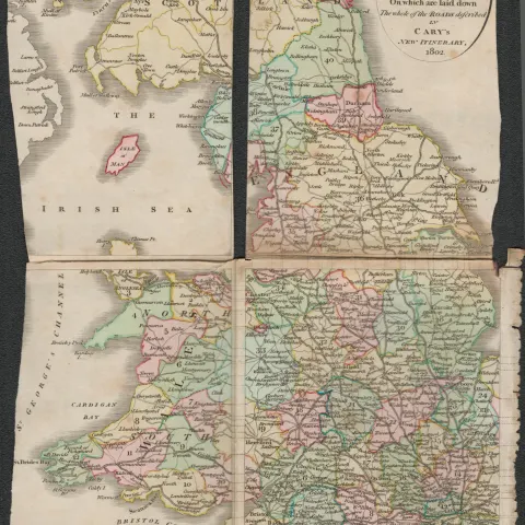 John Cary’s 1791  Large Rare Copper Plate Engraved Folding Map of England.