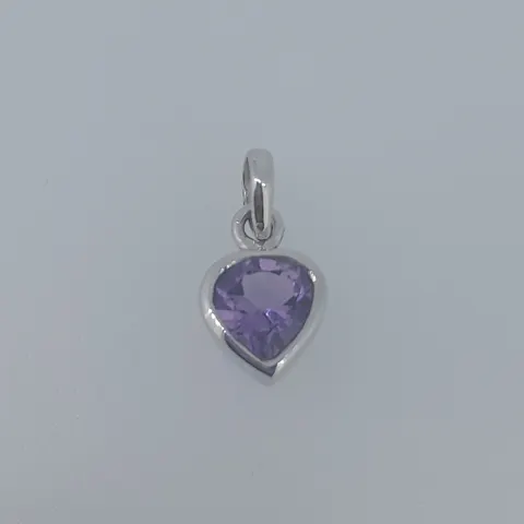 Silver Pendant Set With AAA Amethyst Pear Cut Stone