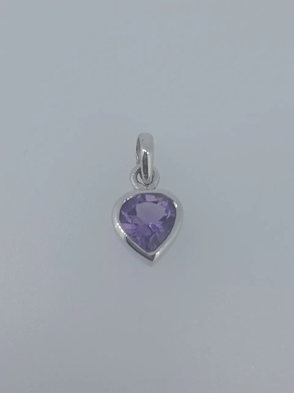 Silver Pendant Set With AAA Amethyst Pear Cut Stone