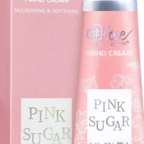 2 x Pink Sugar Hand Cream Moisturiser 4 Dry Hands, Shea Butter Vitamin E Enriched