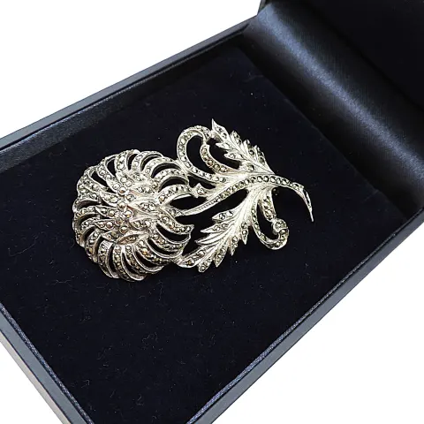  Vintage Sterling Silver Floral Bouquet Brooch With Gift Box