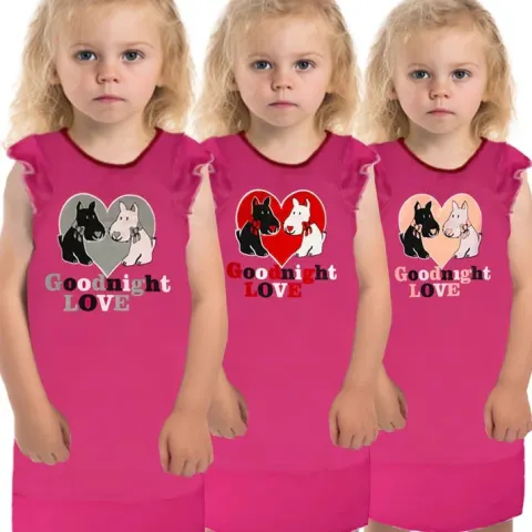 Job Lot of 100 Girls Scottie Dog Pink Nighties, Ages 3-12Y, Brand New, RRP £12.99