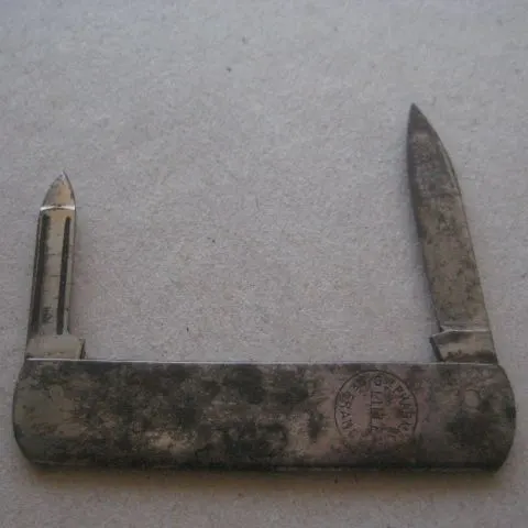 Antique French Steel Hafted Twin Bladed Penknife, c1900