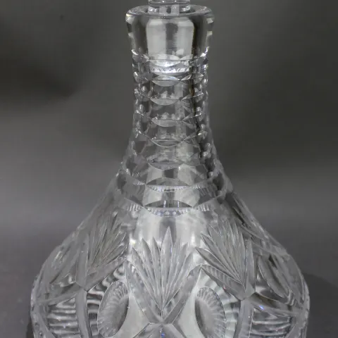 Vintage Cut Glass Ship's Decanter
