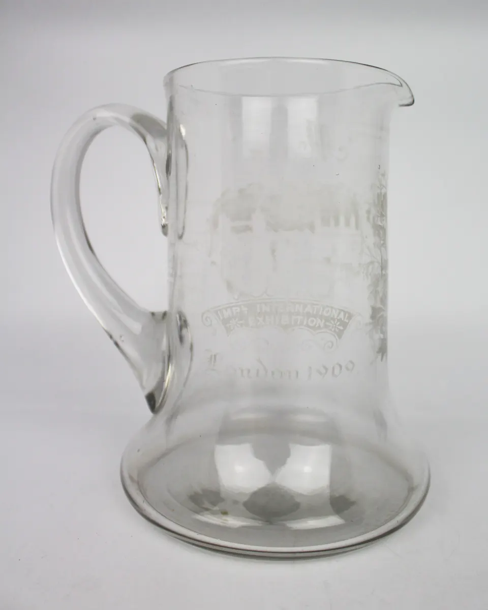 Edwardian Imperial International Exhibition London Glass Tankard