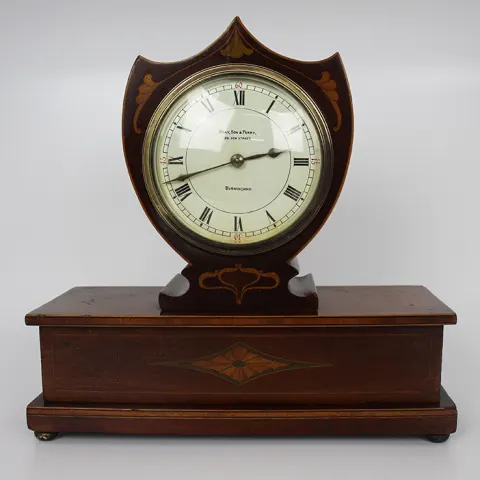 Elegant Inlaid Mahogany Mantel Clock by Wray, Son & Perry c.1900