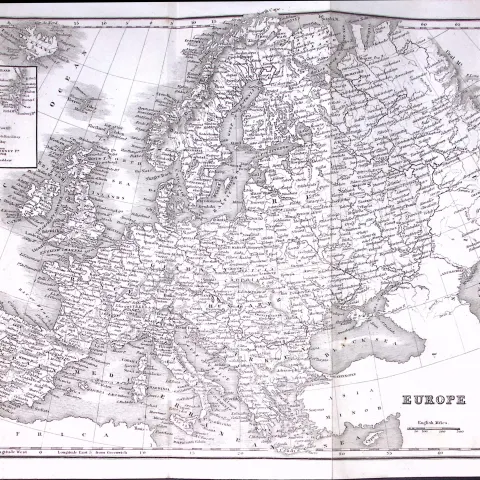 Europe Detailed Antique 179-Year-Old Engraved Map-4-TR
