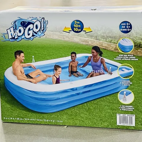 H20GO! 10ft Family Fun Inflatable Pool With Benches Brand New Sealed Box