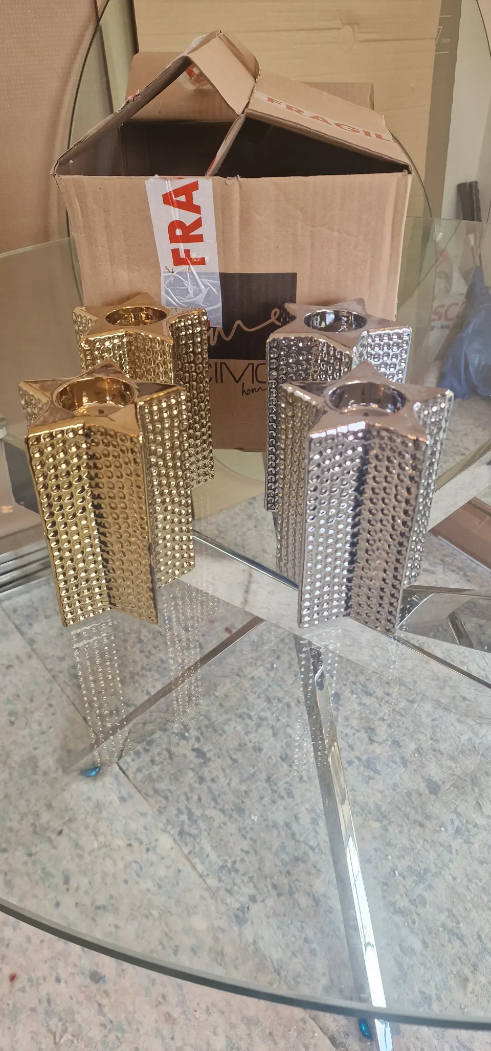 Star T Light Holders x 4