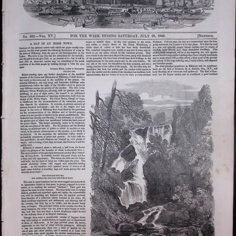 Ireland A Day in The Town of Killarney Antique 177-Year-Old Newspaper-8
