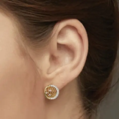 14 K / 585Yellow Gold Diamond Earring Studs