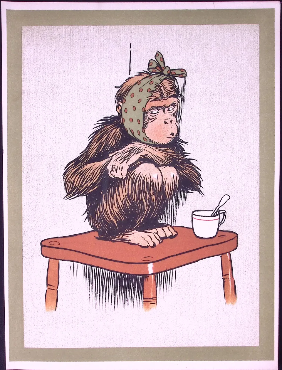 Cecil Aldin Antique Zoo Babies Scarce Illustration “Baby Chimpanzee”-9