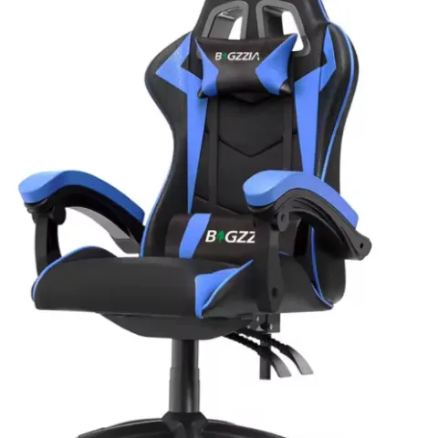 Blue Gaming Chair Ergonomic, Reclining, Headrest & Lumbar Support High-Density Foam, Adjustable Heig