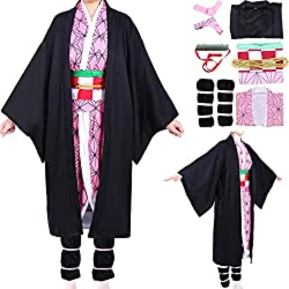Amycute Nezuko Cosplay Outfit Set 8 PCS Demon Slayer Total RRP £30.98