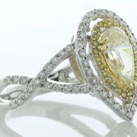 18ct White Gold Diamond Halo Ring 1.78 Carats