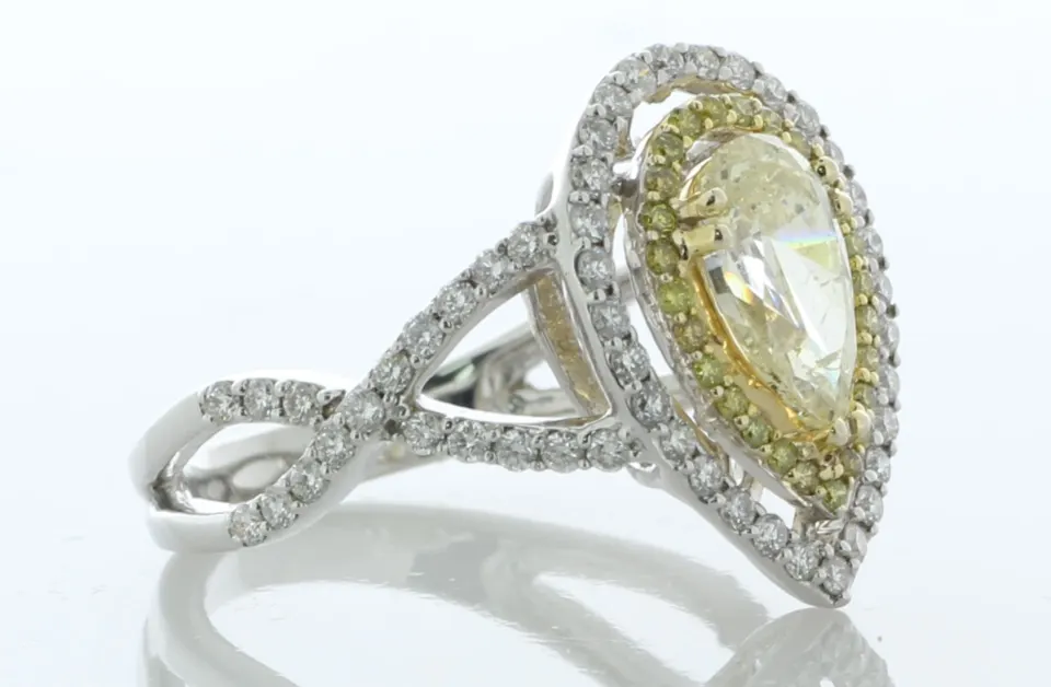 18ct White Gold Diamond Halo Ring 1.78 Carats