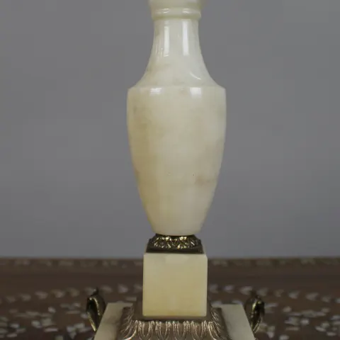 Vintage Alabaster and Metal Mounted Table Lamp