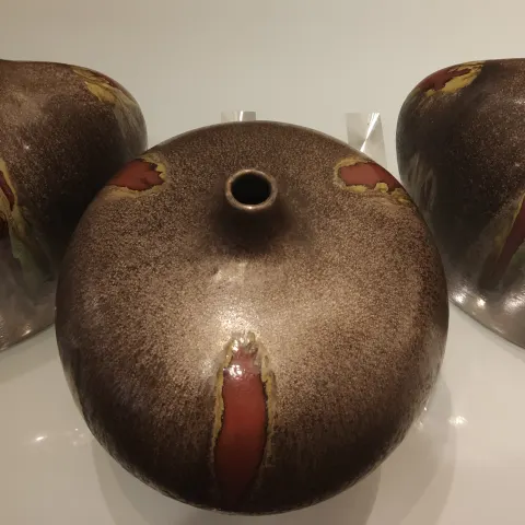 A Collection of 3 x Vintage Pottery Vases. Possibly Czechoslovakian.