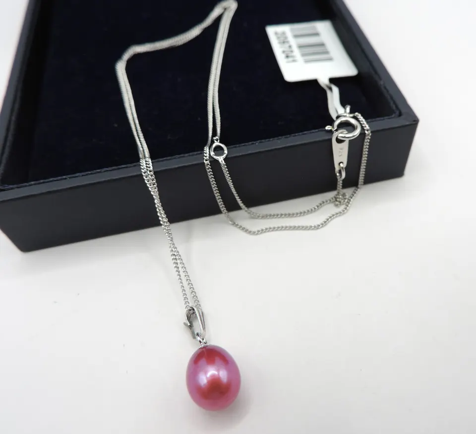 Sterling Silver Cultured Pearl Necklace New With Gift Pouch