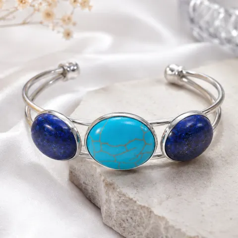 Turquoise and Lapis Lazuli Cuff Bracelet