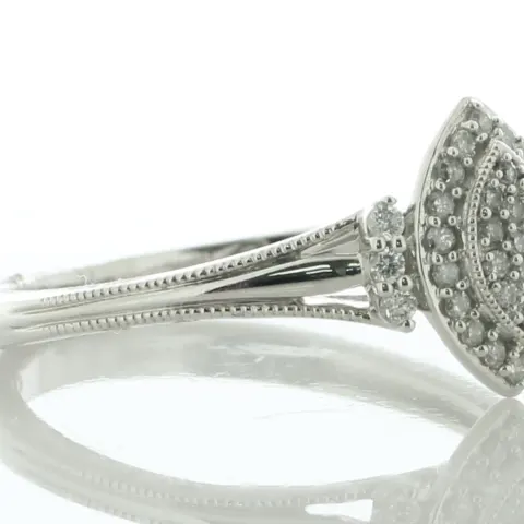 9ct White Gold Marquise Cluster Diamond Ring 0.20 Carats