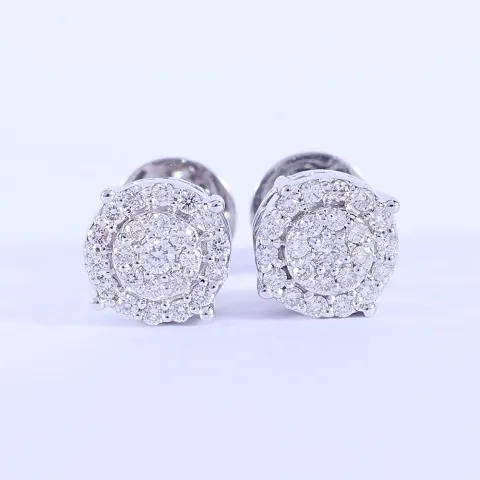 14 K / 585 White Gold Diamond Earring Studs