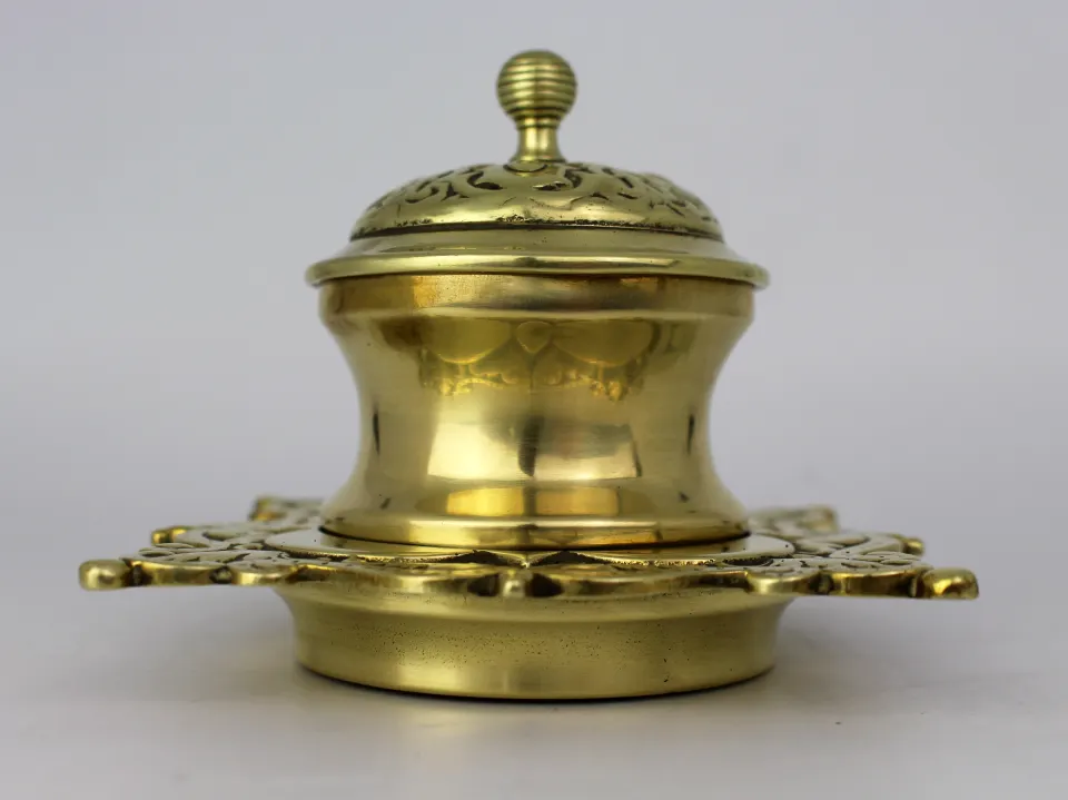 Antique Victorian Brass Inkwell