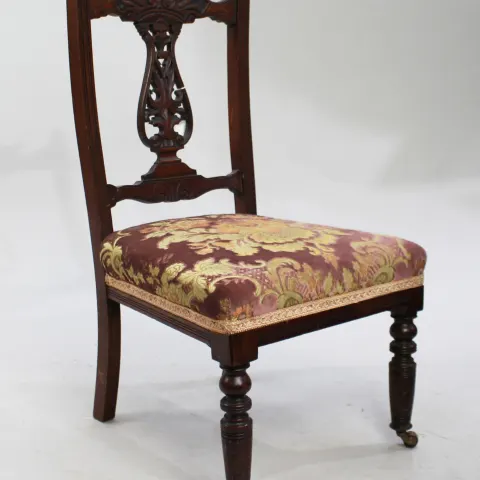 Edwardian Mahogany Nursing Chair with Upholstered Seat