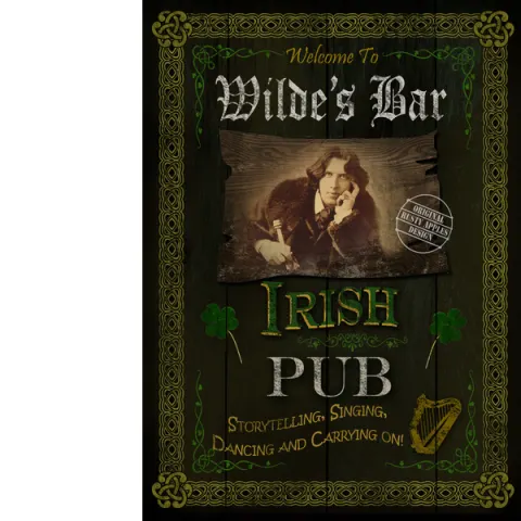 Irish Pub Sign "Wildes Bar" Vintage Style Metal Wall Art