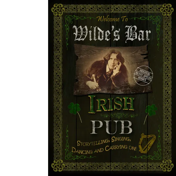 Irish Pub Sign "Wildes Bar" Vintage Style Metal Wall Art