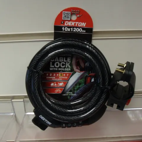 10pcs Brand New Dekton Security Cable Lock - RRP £7.99 - 10pcs In Lot