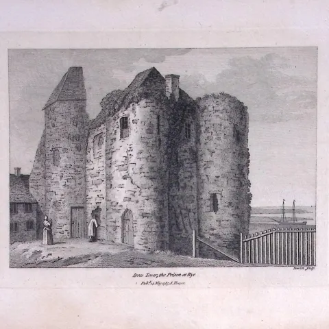 Sussex The Prison at Rye Francis Grose Rare 240 Years-Old Copper Engraving-32