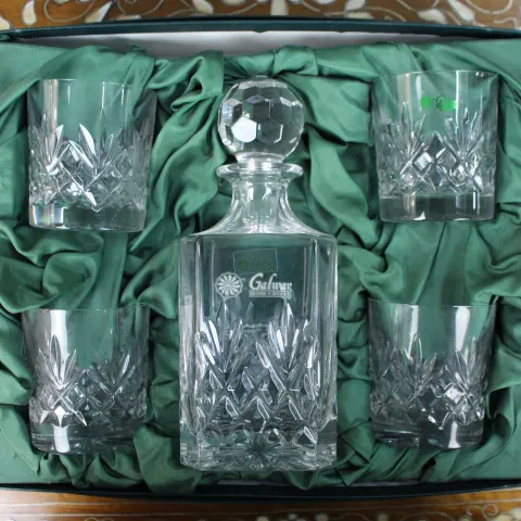 Galway Crystal Decanter & Tumblers Presentation Boxed