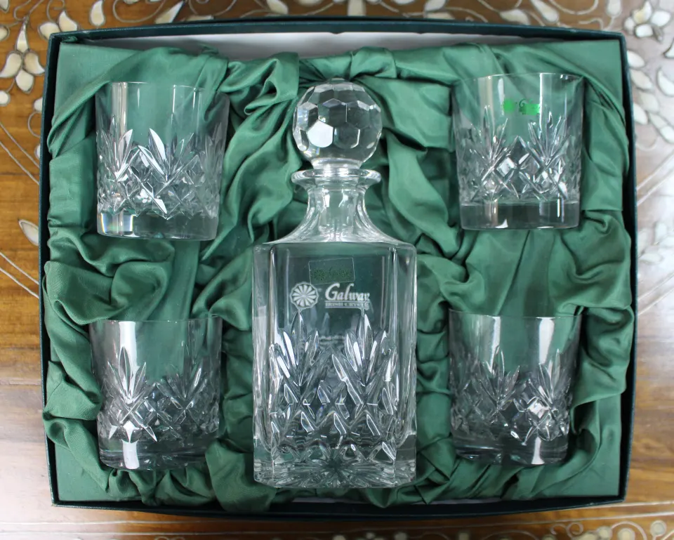 Galway Crystal Decanter & Tumblers Presentation Boxed