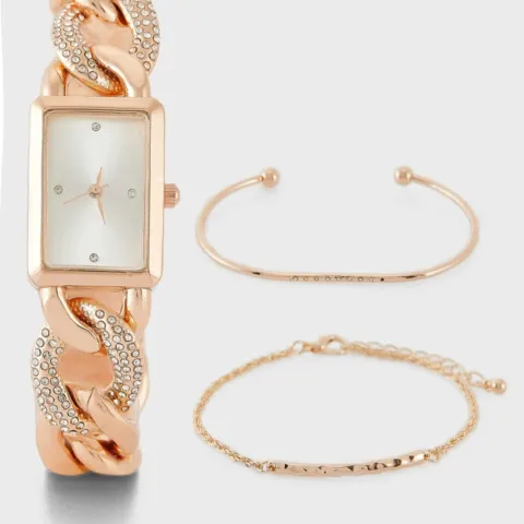 Brand New Women Stone Bracelet Watch and Bracelet Gift Set