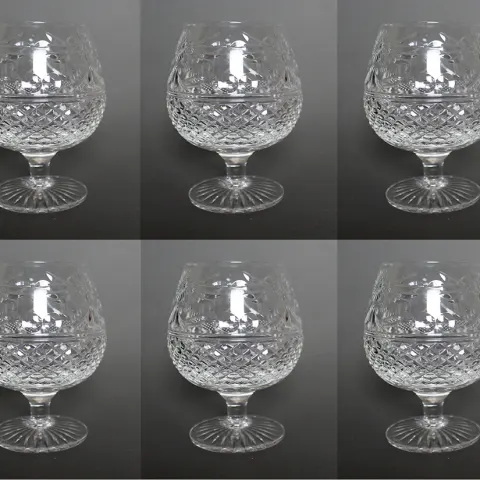 Set of 6 Stuart Beaconsfield Cut Brandy Glasses