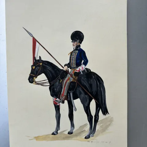 Vintage Watercolour Book Illustration ? Noel Gold "The Alive Hero" Captain In Royal Horse Artillery