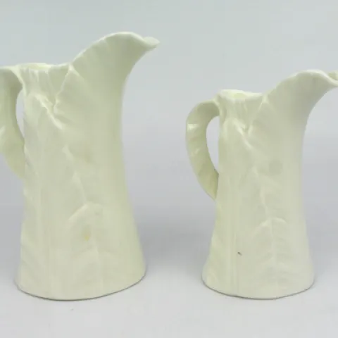Pair of Royal Worcester Leaf Jugs