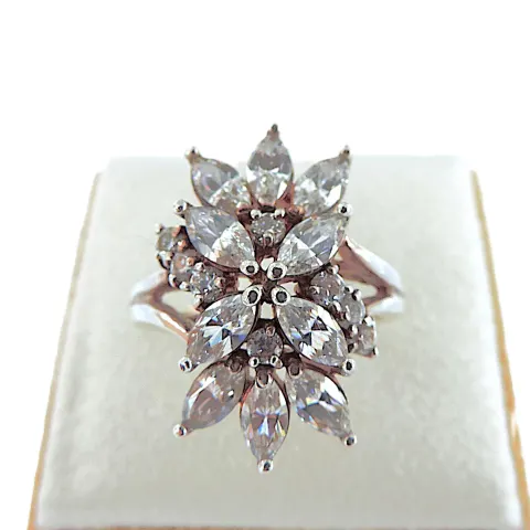 925 Silver 4.58 Carat Lab Created Diamond Ring 'New'