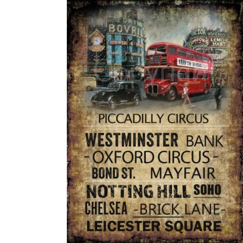 The Heart of London Red Bus Designed Large Metal Wall Art