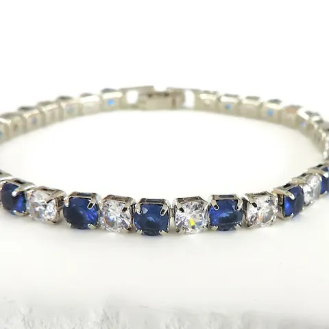 Blue & White Zircon Tennis Bracelet