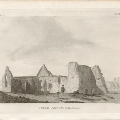 Tulsk Abbey  Co Roscommon Rare 1791 Francis Grose Antique Print.