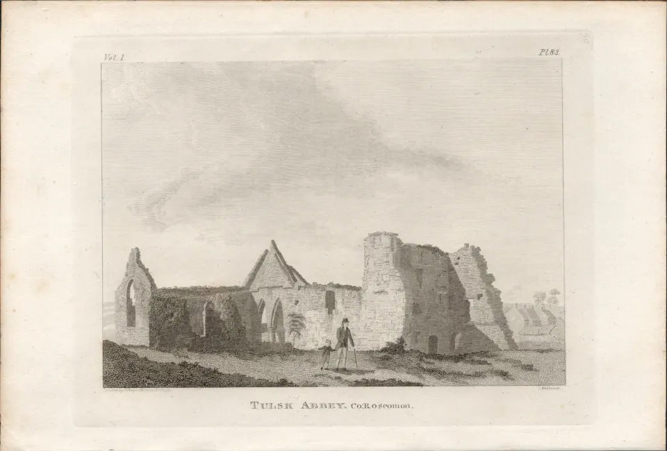 Tulsk Abbey  Co Roscommon Rare 1791 Francis Grose Antique Print.