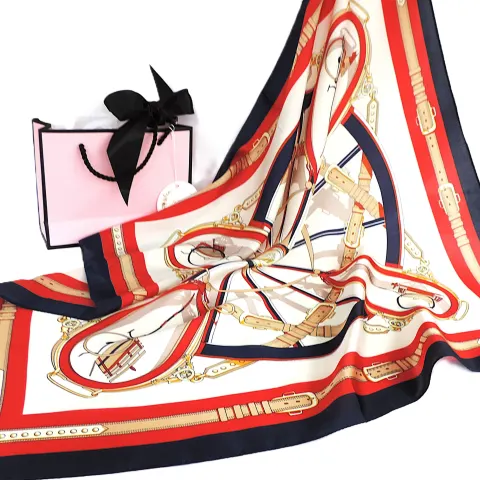 Moneté Paris 100% Silk Equestrian Style Print Scarf 'New'
